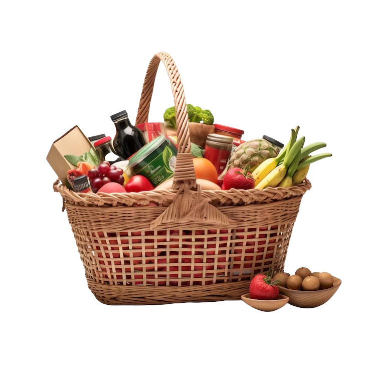 Fresh produce basket illustration